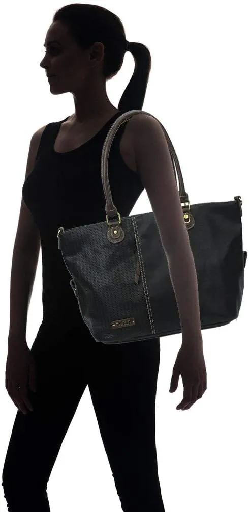 CHALA Handbags Charming Crossbody or Shoulder Convertible Large Chala Purse - BLACK