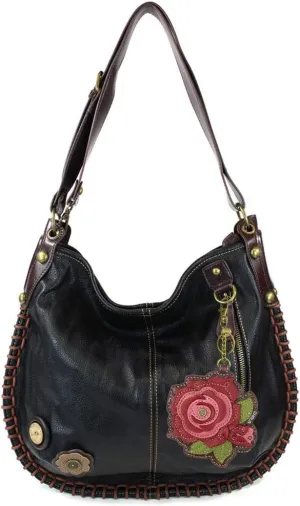 CHALA Handbags Charming Crossbody or Shoulder Convertible Large Chala Purse - BLACK