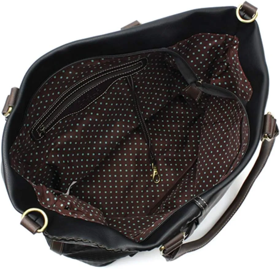 CHALA Handbags Charming Crossbody or Shoulder Convertible Large Chala Purse - BLACK