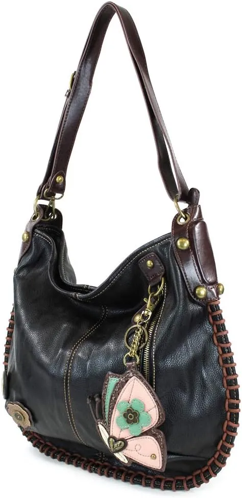 CHALA Handbags Charming Crossbody or Shoulder Convertible Large Chala Purse - BLACK