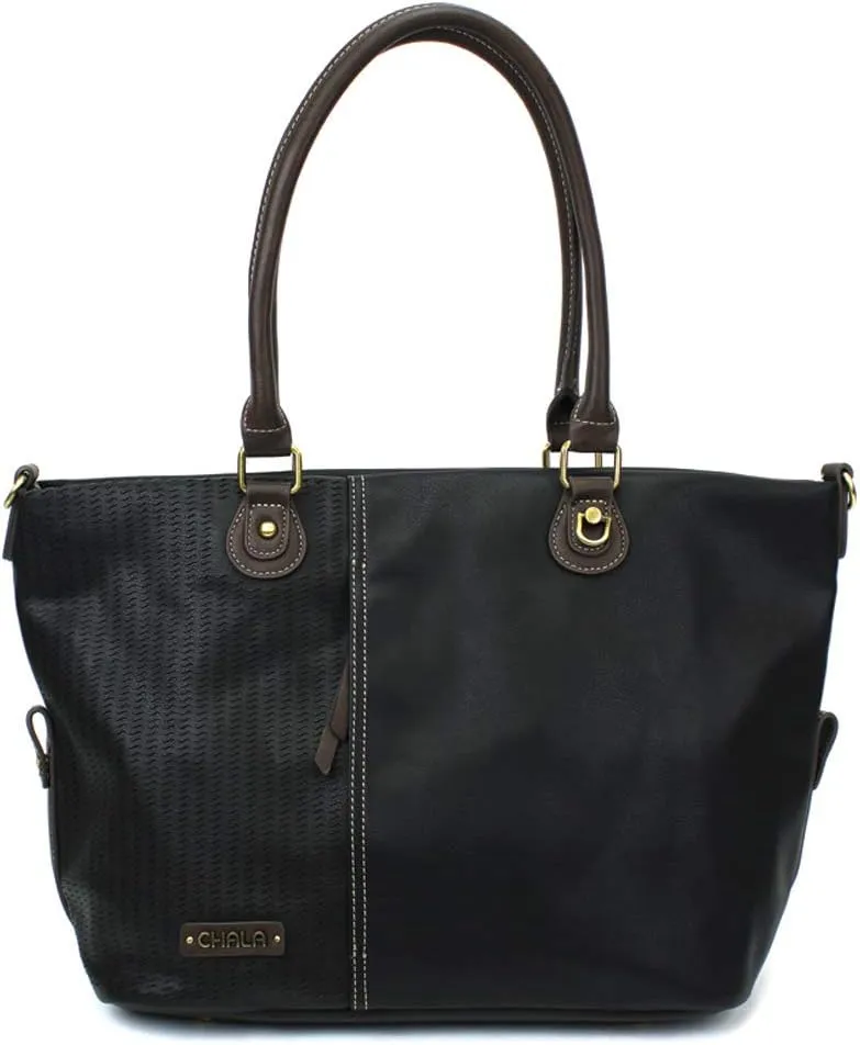 CHALA Handbags Charming Crossbody or Shoulder Convertible Large Chala Purse - BLACK