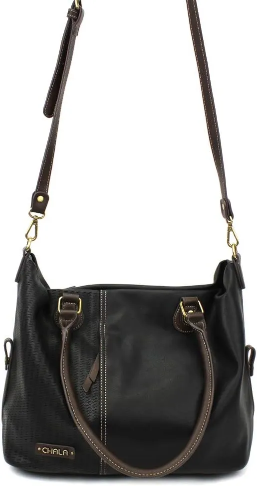 CHALA Handbags Charming Crossbody or Shoulder Convertible Large Chala Purse - BLACK