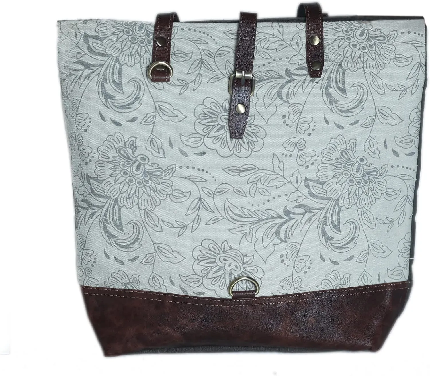 CHALLENGER Women Canvas Handwoven Brown Leather Handbag Tote Purse 17RT2106