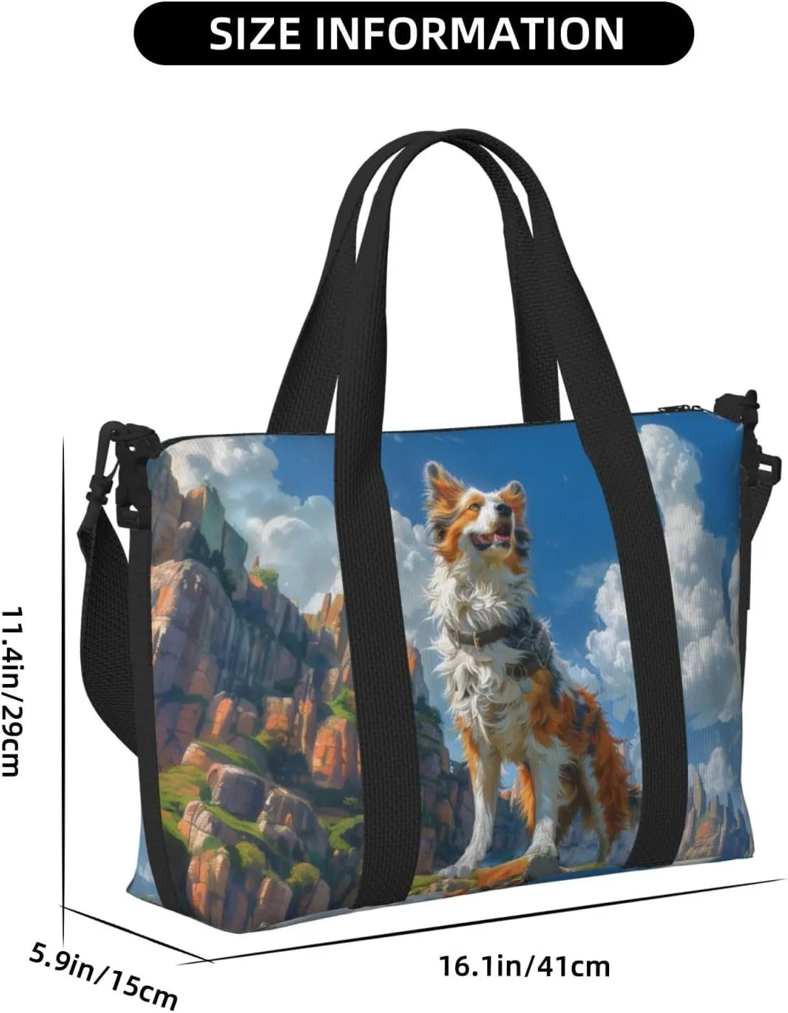charming Australian Shepherd print Travel Duffel Bag, Sports Tote Gym Bag, Swim Pool Bag Large Shoulder Tote Bag for Beach Weekender, 202-406-121