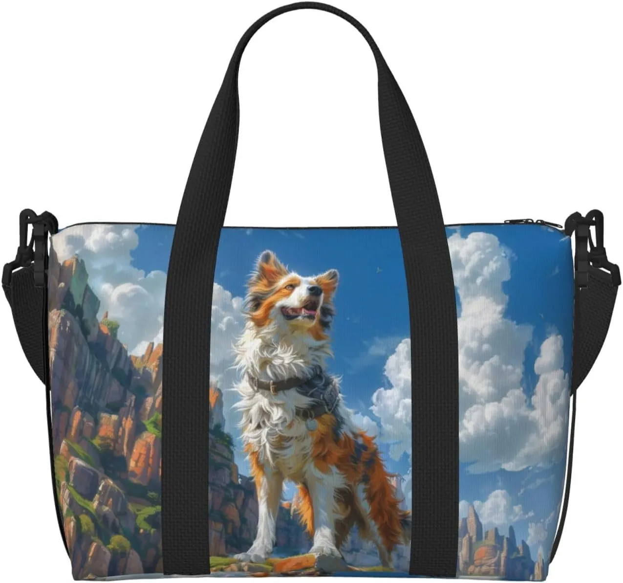 charming Australian Shepherd print Travel Duffel Bag, Sports Tote Gym Bag, Swim Pool Bag Large Shoulder Tote Bag for Beach Weekender, 202-406-121