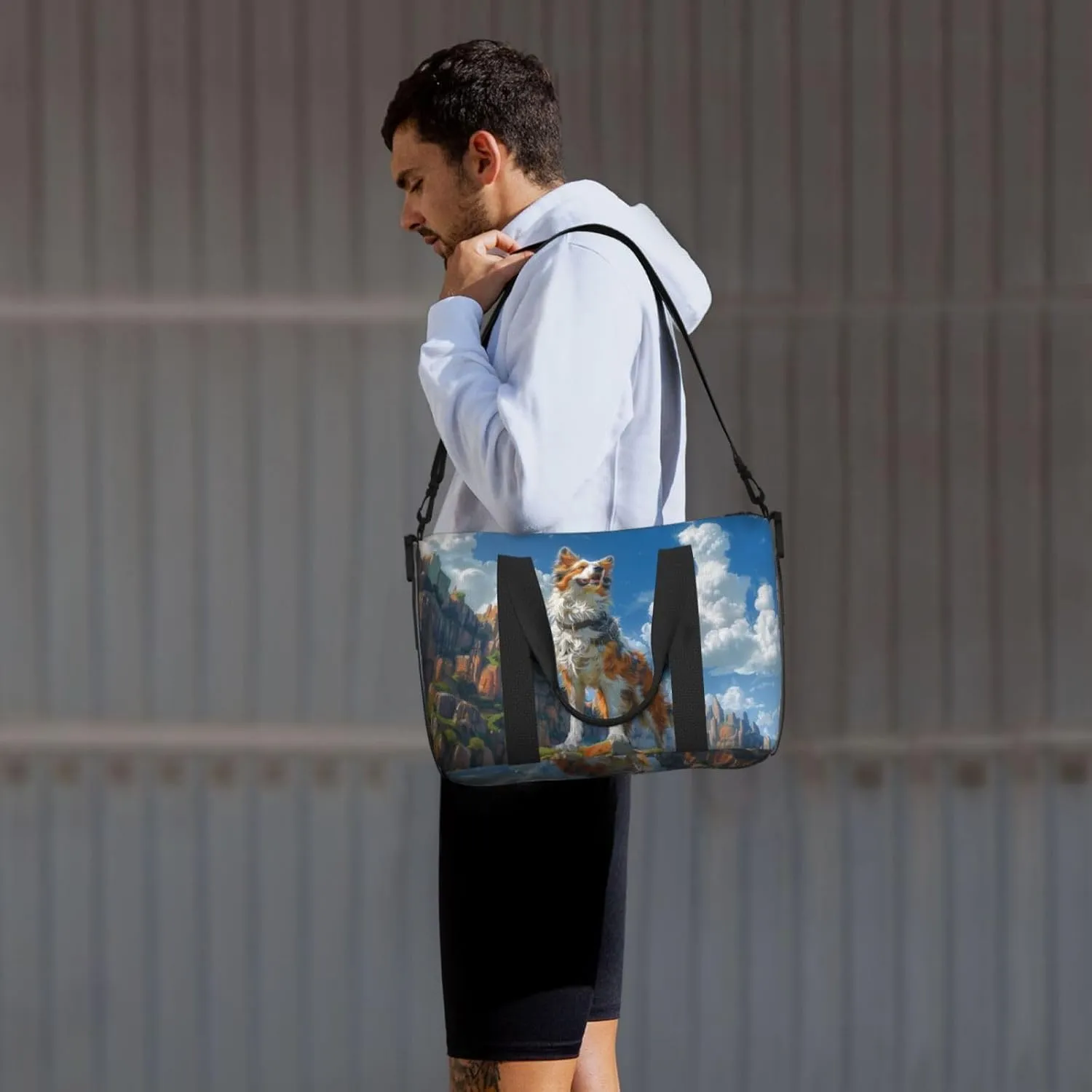 charming Australian Shepherd print Travel Duffel Bag, Sports Tote Gym Bag, Swim Pool Bag Large Shoulder Tote Bag for Beach Weekender, 202-406-121