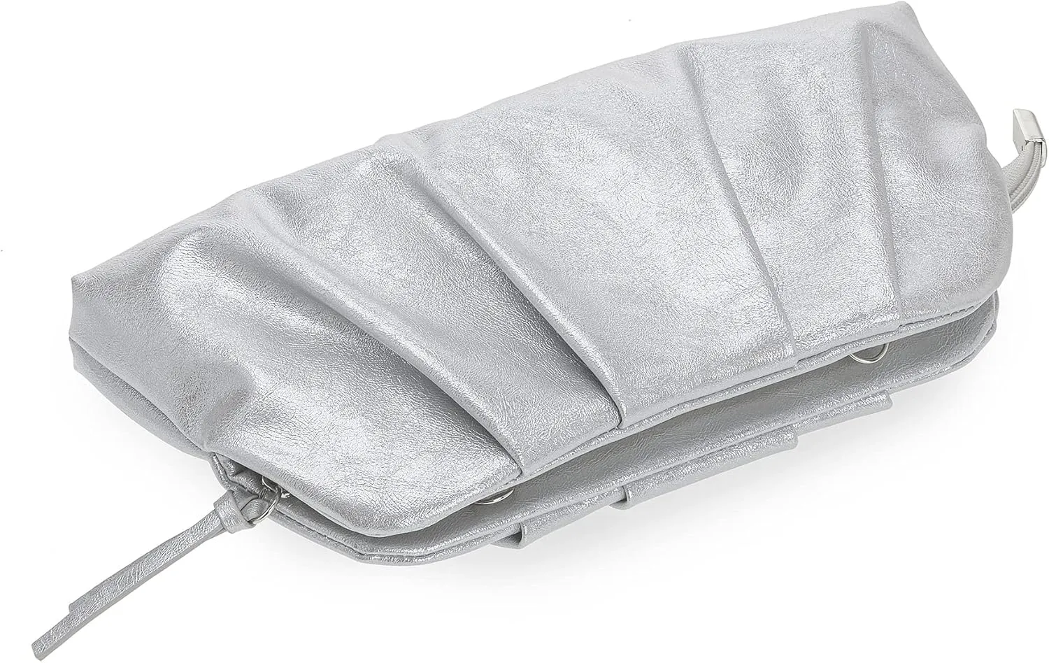 CHARMING TAILOR Chic Soft Vegan Leather Clutch Bag Dressy Pleated PU Evening Purse for Women