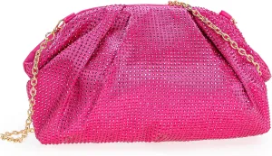 CHARMING TAILOR Evening Bag Women Wedding/Prom/Party Formal Purse Rhinestone Embellished Frame Satin Clutch