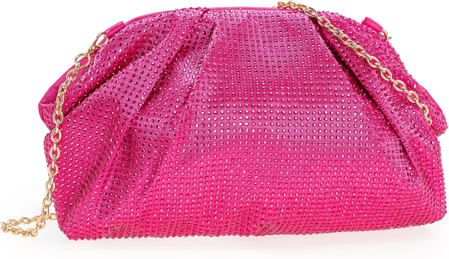 CHARMING TAILOR Evening Bag Women Wedding/Prom/Party Formal Purse Rhinestone Embellished Frame Satin Clutch