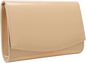 CHARMING TAILOR Patent Leather Flap Clutch Classic Elegant Evening Bag Chic Dress Purse