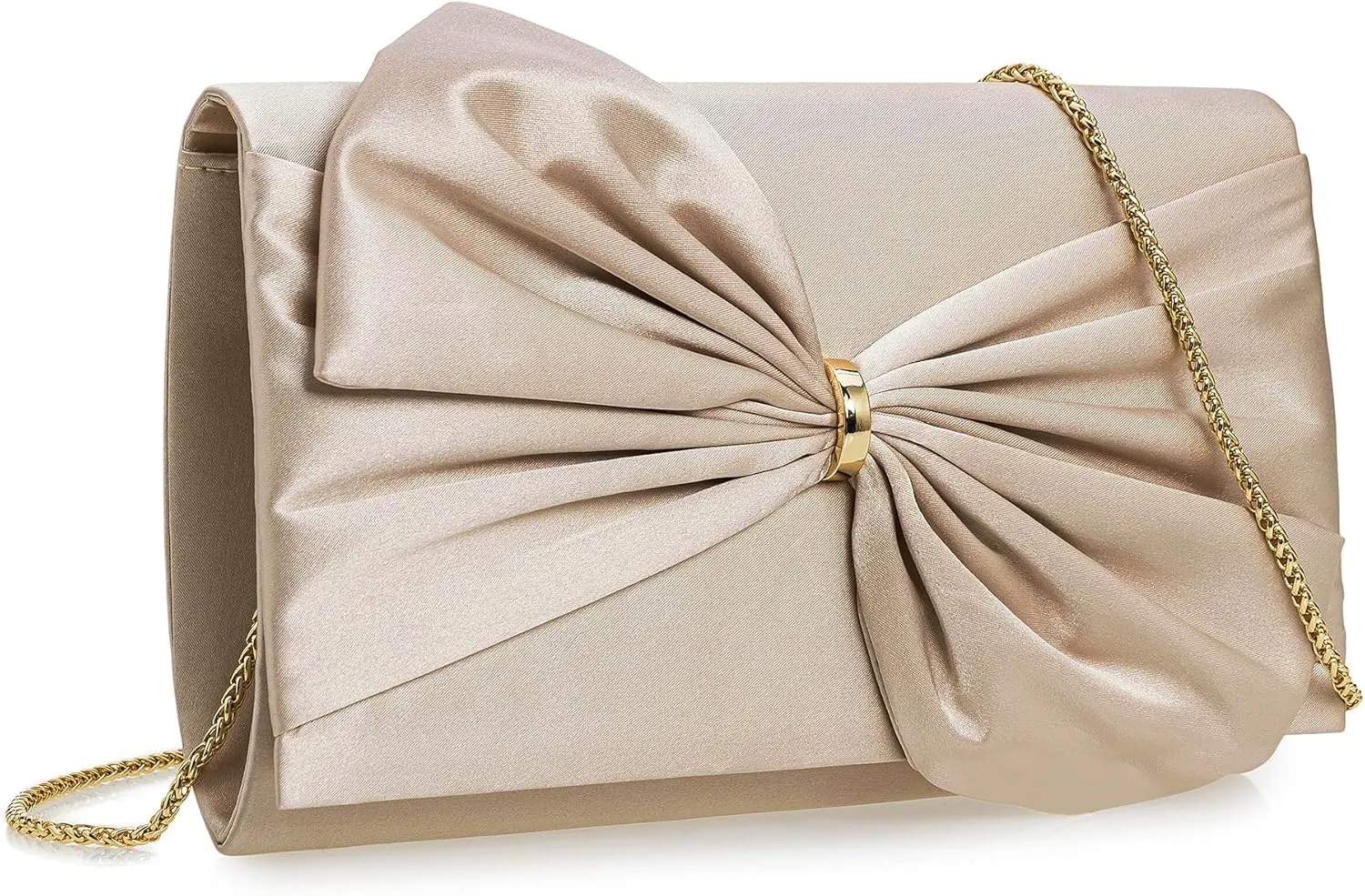 CHARMING TAILOR Satin Bow Formal Bag Women Evening Purse Elegant Clutch Handbag Wedding/Prom/Party