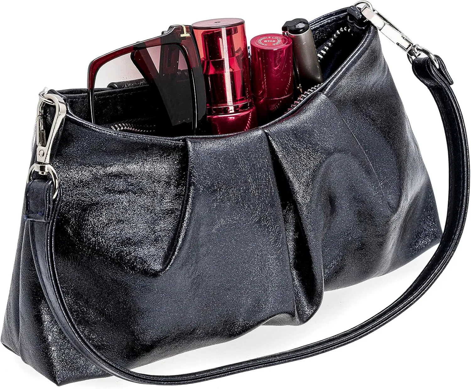 CHARMING TAILOR Women Clutch Bag Dressy Formal Handbag Pleated PU Clutch Purse for Cocktail Prom Wedding Party