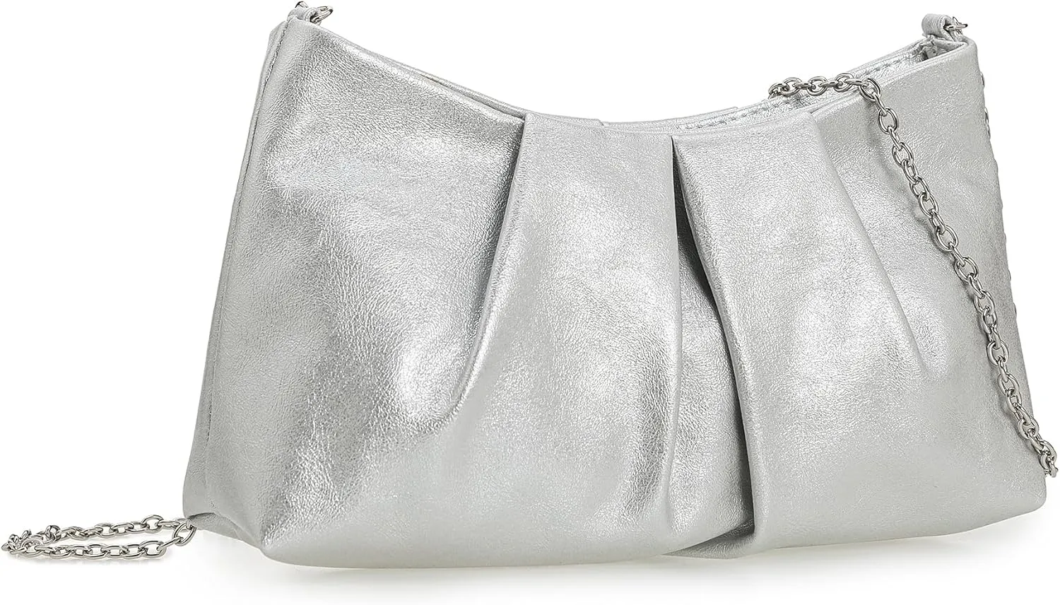 CHARMING TAILOR Women Clutch Bag Dressy Formal Handbag Pleated PU Clutch Purse for Cocktail Prom Wedding Party