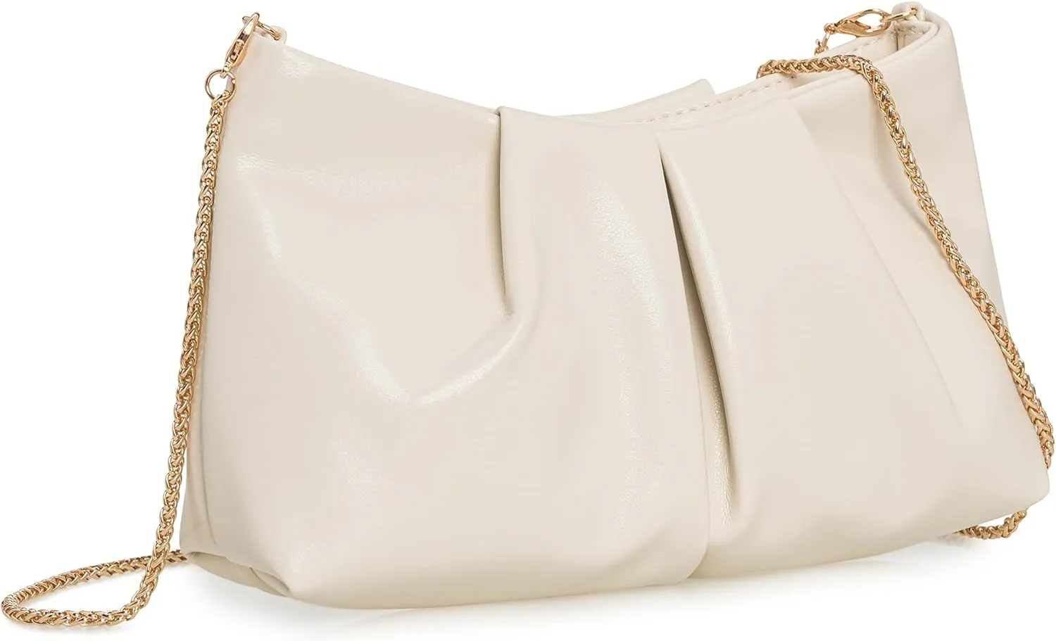 CHARMING TAILOR Women Clutch Bag Dressy Formal Handbag Pleated PU Clutch Purse for Cocktail Prom Wedding Party