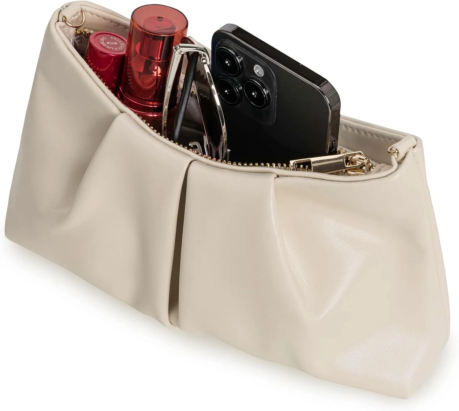 CHARMING TAILOR Women Clutch Bag Dressy Formal Handbag Pleated PU Clutch Purse for Cocktail Prom Wedding Party
