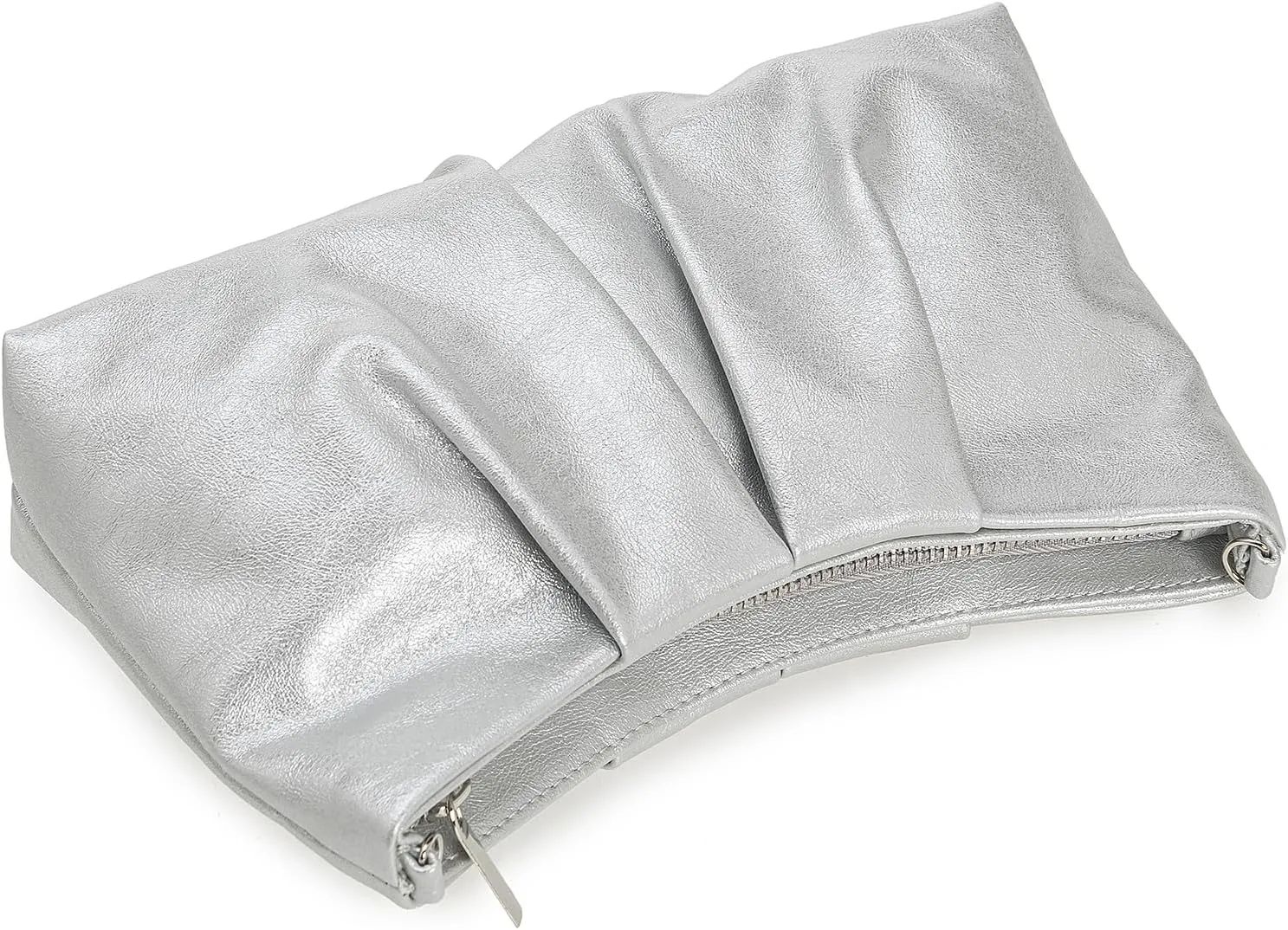 CHARMING TAILOR Women Clutch Bag Dressy Formal Handbag Pleated PU Clutch Purse for Cocktail Prom Wedding Party