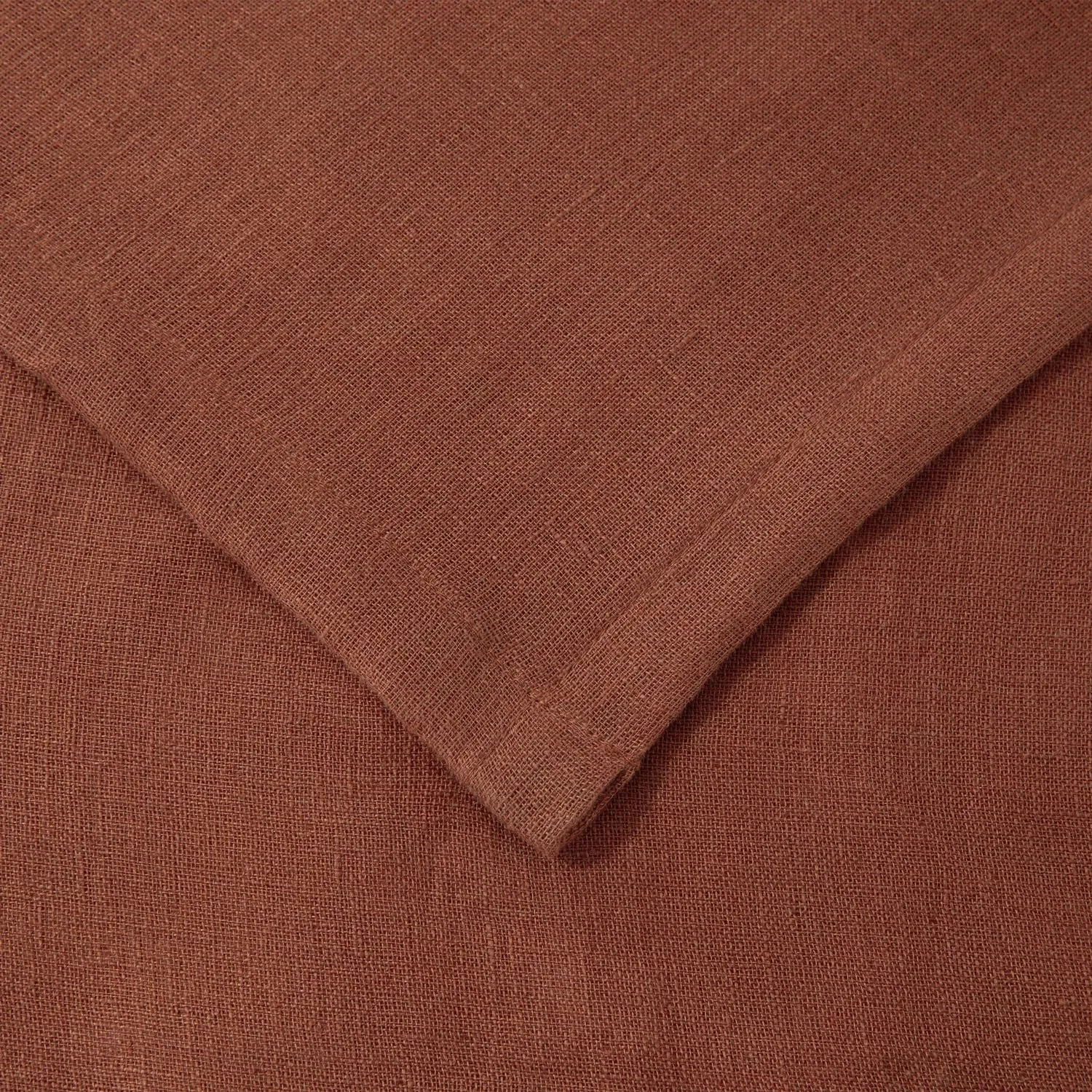 Chezmoi Collection Brussels Belgian Flax Linen Throw Blanket, 50" x 70" - Pre-Washed Super Soft Lightweight Breathable Summer Blanket Sedona Red Color for Living Room Couch & Bed