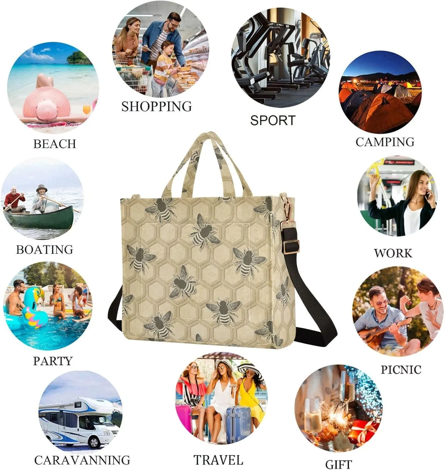 Chic Lifelike Pattern Corduroy Satchel Tote Shoulder Bag for Men Women Weekender Travel Beach Shopping Gym