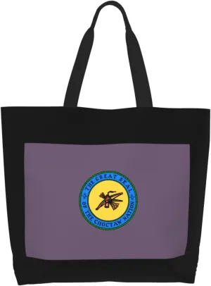 Choctaw Nation of Oklahoma Flag Canvas Tote Bags for Women, Ladies Shoulder Handbags Large Purse Lightweight Foldable Reusable Shopping Bag with Pockets for Work, Travel, 15.7x19.7in
