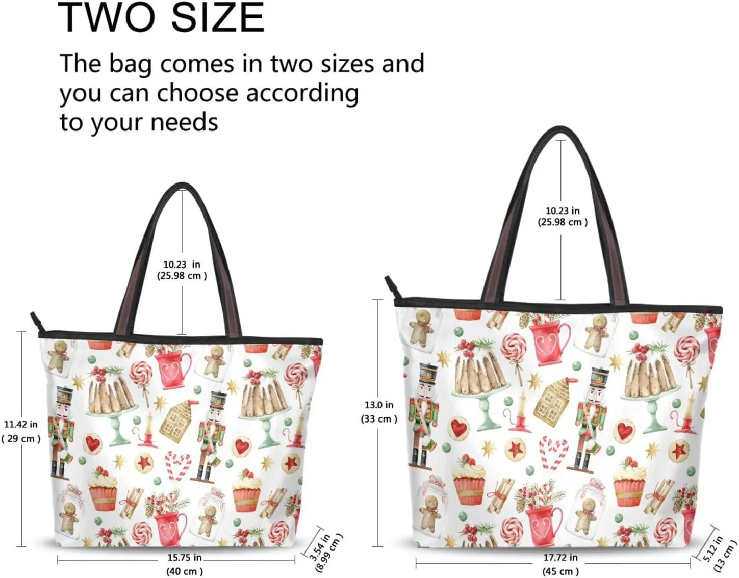 Christmas Handbag for Women Shoulder Bag Gym Tote Travel Shopping Satchel