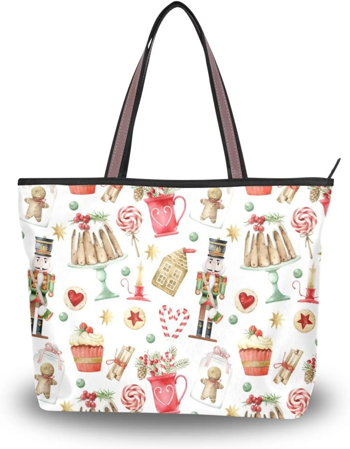 Christmas Handbag for Women Shoulder Bag Gym Tote Travel Shopping Satchel