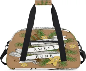 Christmas Tree Gym Duffel Bag for Men Women Sweet Home Sports Tote Bag with Adjustable Shoulder Strap for Dance Gymnastics Traveling Outdoor Camping Overnight Stay