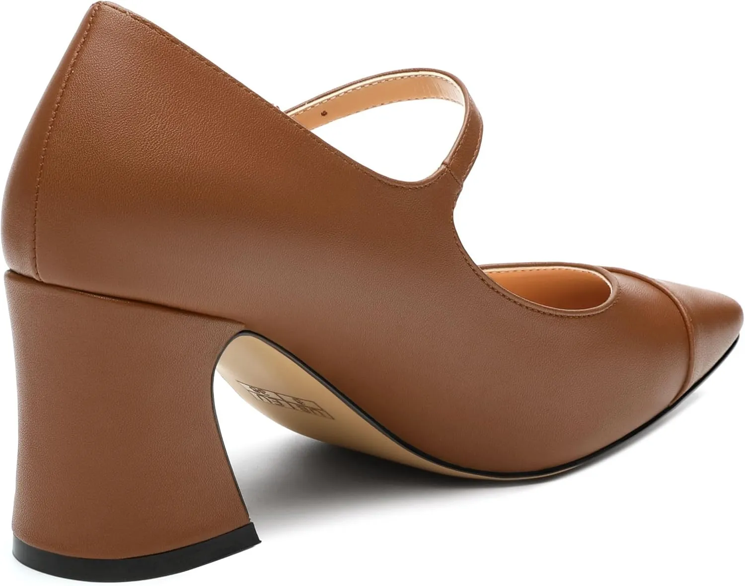 Chunky Heels for Women Square Closed Toe Mary Jane Patent Pumps 2.5 inch Comfortable Dress Shoes