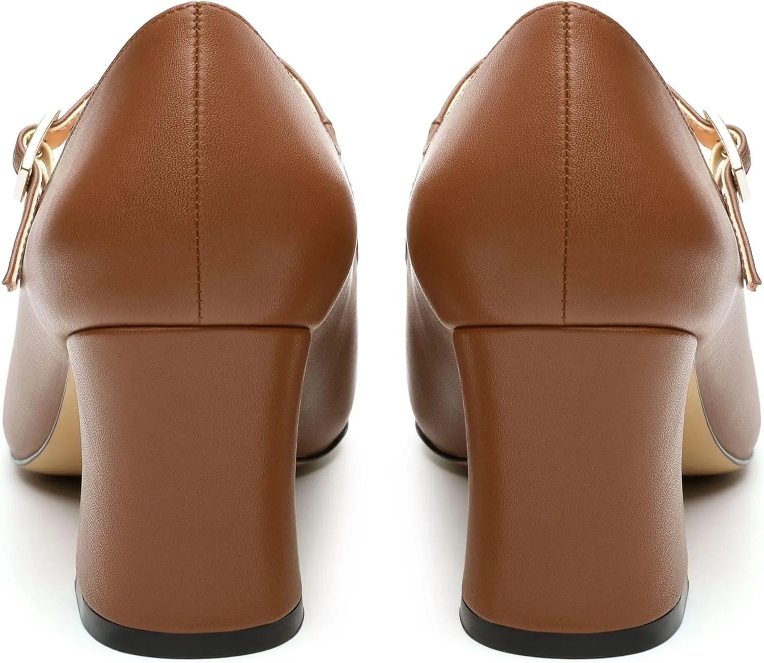 Chunky Heels for Women Square Closed Toe Mary Jane Patent Pumps 2.5 inch Comfortable Dress Shoes