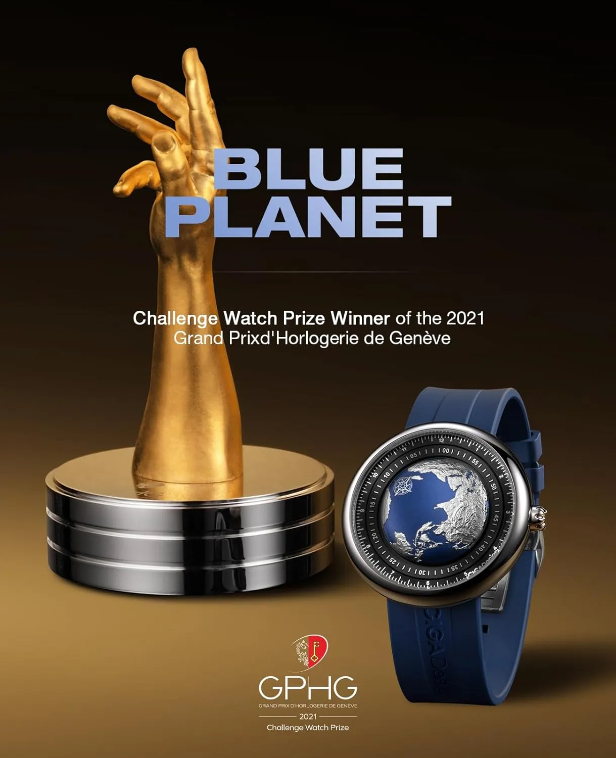 CIGA Design Mechanical Automatic Watch Blue Planet U Series Stainless Steel/Titanium/Ceramics Case Sapphire Crystal Fluororubber/Ceramics Strap Watches Gifts for Men and Women