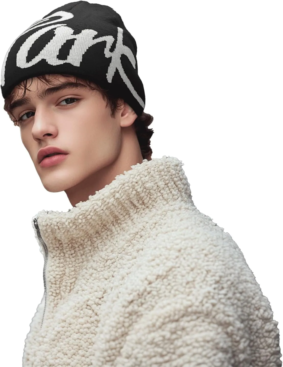 Clakllie Y2k Beanies for Women Men Cool Knitted Hats Graphic Beanie for Skiing Hip Hop Skullcap