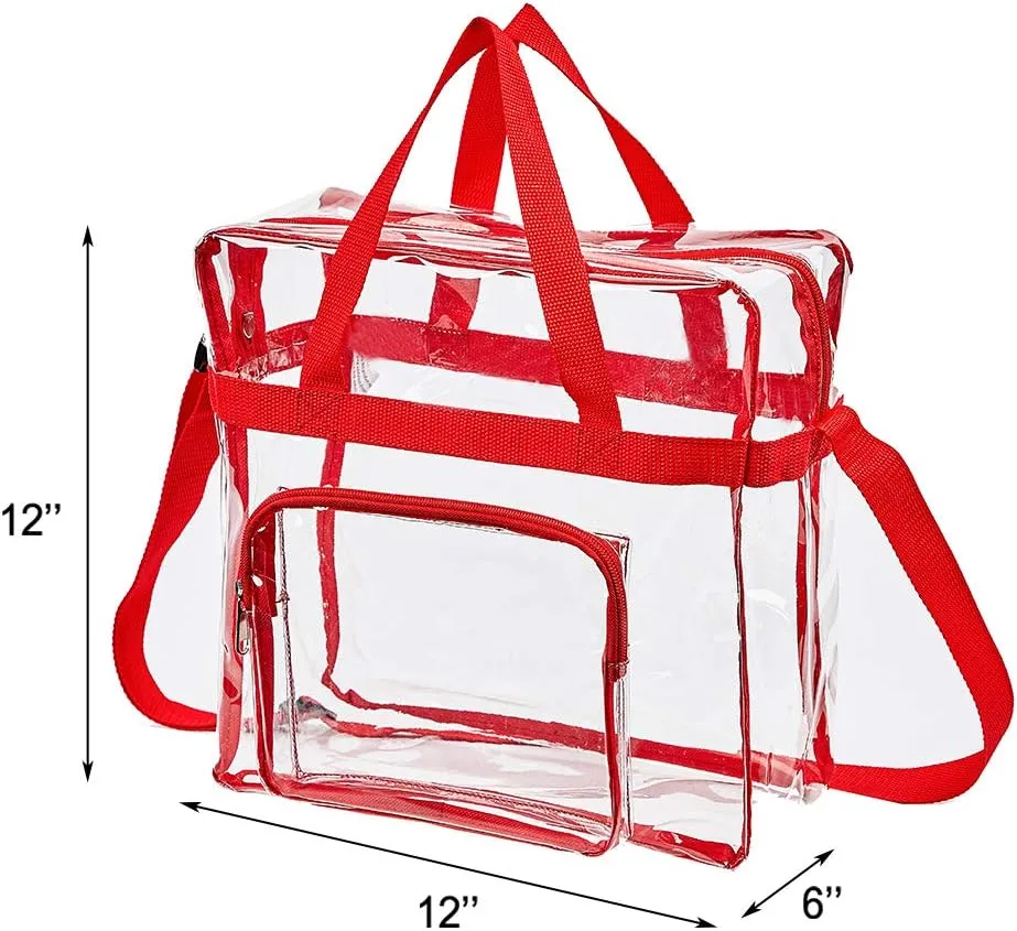 Clear Bag Stadium Approved,Stadium Security Travel & Gym Clear Tote Bags,12"x 6"x12"
