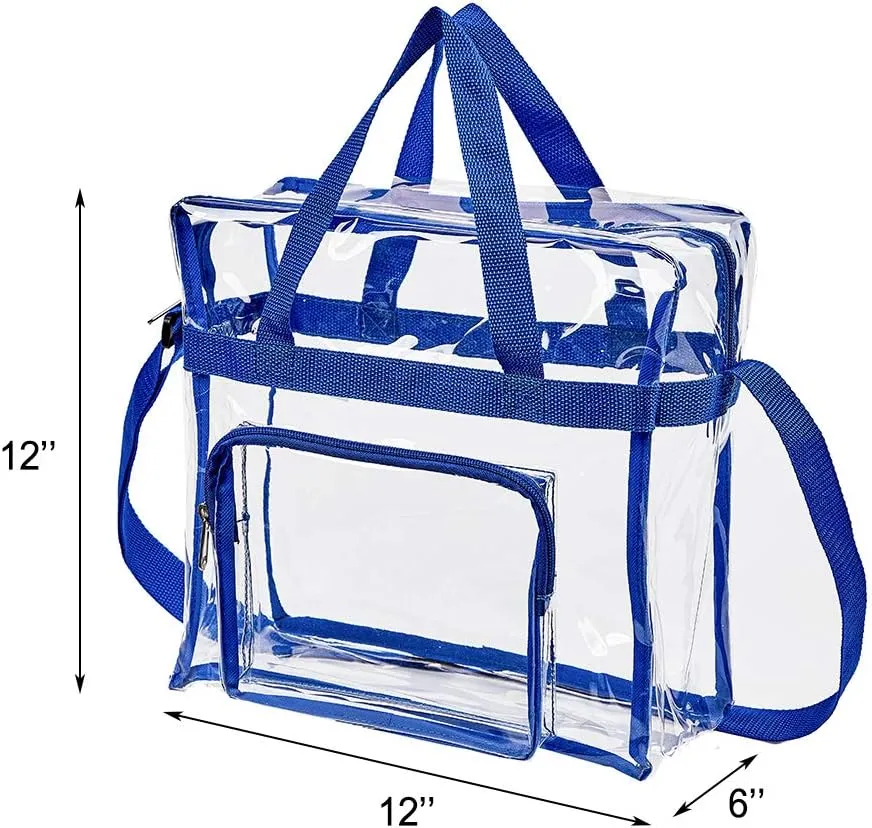 Clear Bag Stadium Approved,Stadium Security Travel & Gym Clear Tote Bags,12"x 6"x12"