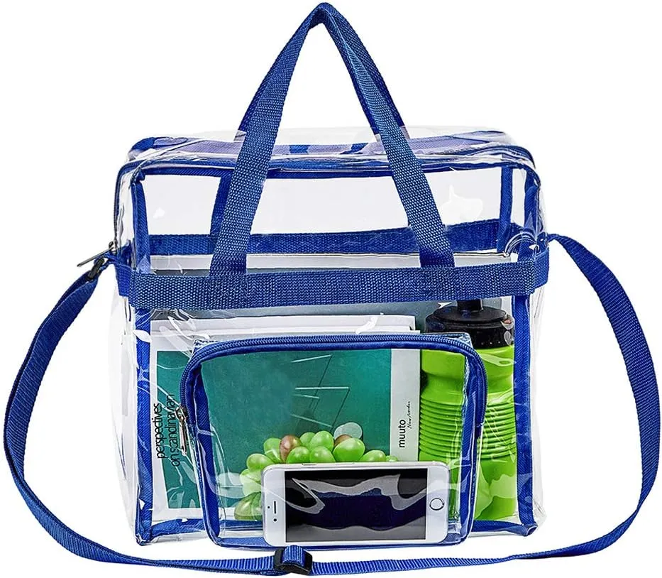 Clear Bag Stadium Approved,Stadium Security Travel & Gym Clear Tote Bags,12"x 6"x12"