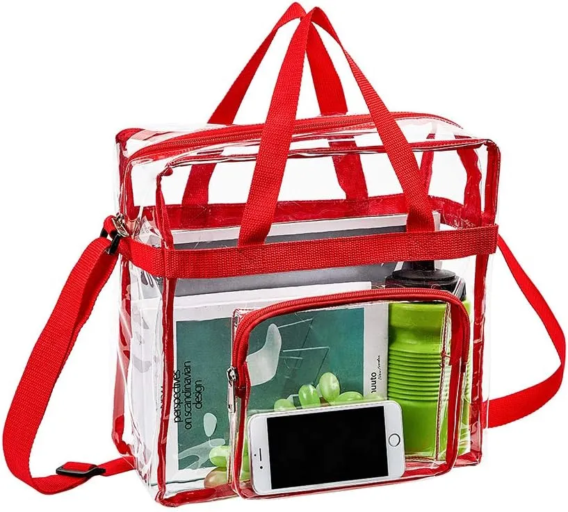 Clear Bag Stadium Approved,Stadium Security Travel & Gym Clear Tote Bags,12"x 6"x12"