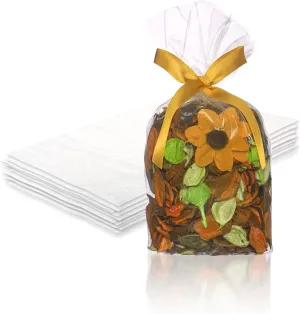 Clear Gusseted Poly Bags, 5 x 4 x 18 Inch. 100 Pack Side Gusseted Plastic Bags 1 Mil. Leakproof, for Packaging, Favors, Fruits, Grains, Coffee Beans