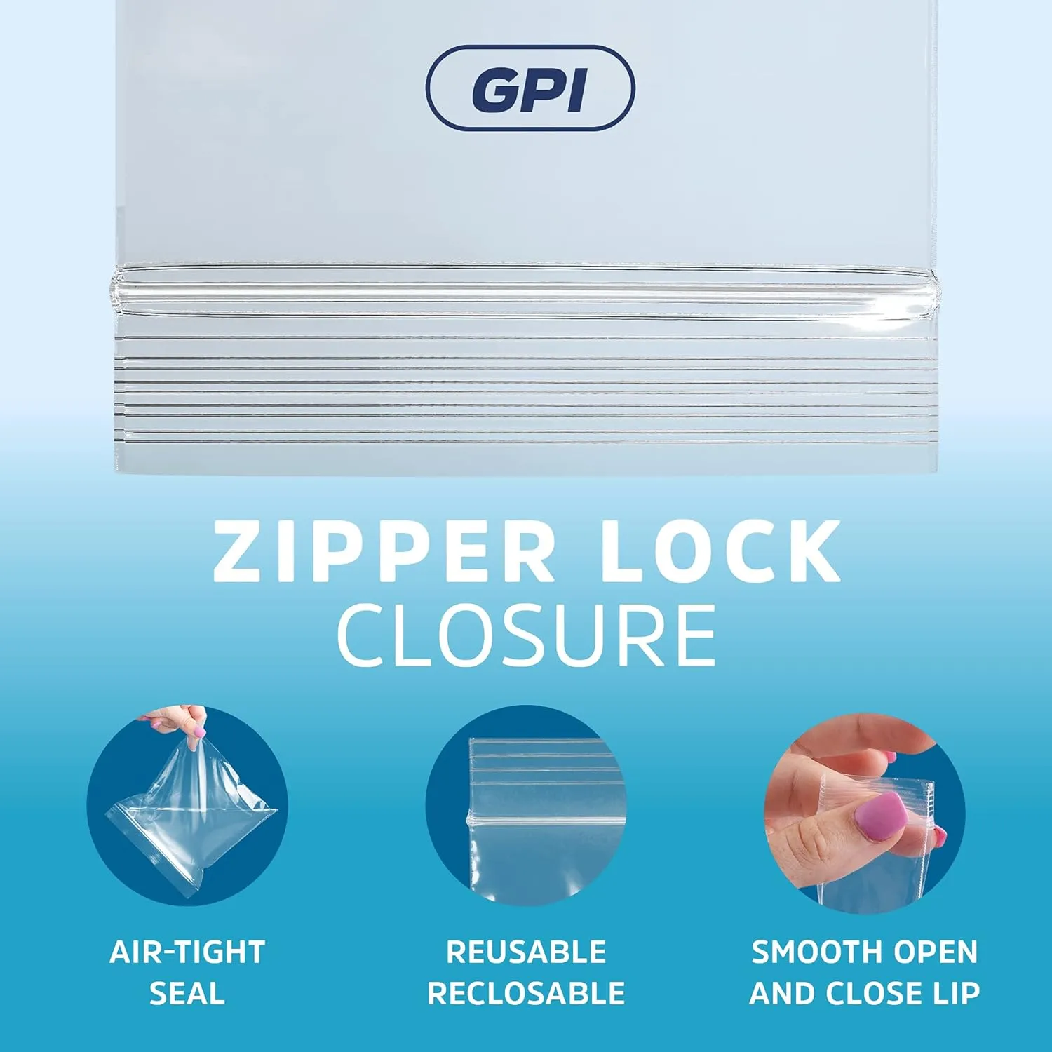 Clear Plastic Reusable Zip Bags - Bulk GPI Pack of 500 3" X 4" 4 Mil Thick Heavy Duty, Strong & Durable Poly Baggies with Resealable Zip Top Lock for Travel, Storage, Packaging & Shipping.
