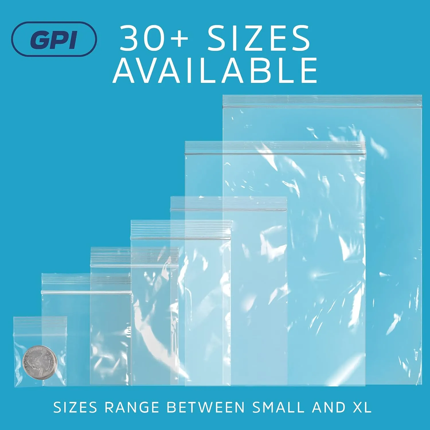 Clear Plastic Reusable Zip Bags - Bulk GPI Pack of 500 3" X 4" 4 Mil Thick Heavy Duty, Strong & Durable Poly Baggies with Resealable Zip Top Lock for Travel, Storage, Packaging & Shipping.