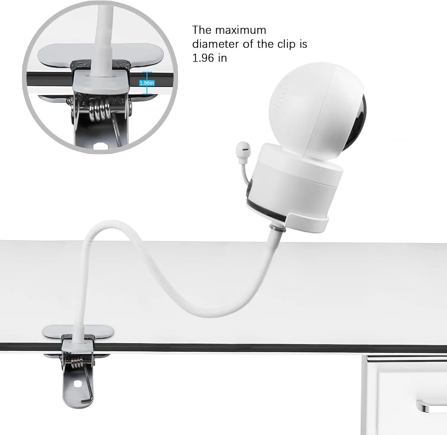 Clip Mount for VTech VM5463/RM5764HD/ RM5764-2HD/ RM5864HD /RM5864-2HD /RM7764HD/ RM7764-2HD/BM3800/BM4700/ BM5600/ BM5700 Baby Monitor Camera Without Tools or Wall Damage