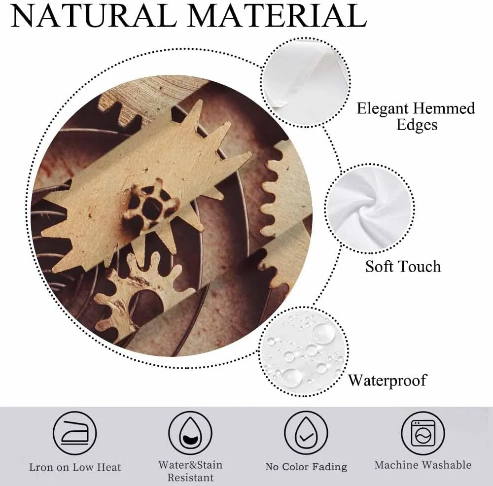 Clock Gear Table Cloth 60x84 Inch Outdoor Table Cover Steampunk Old Mental Mechanical Clock Gears Rectangle Tablecloths Deco for Kitchen Home Dinner Party