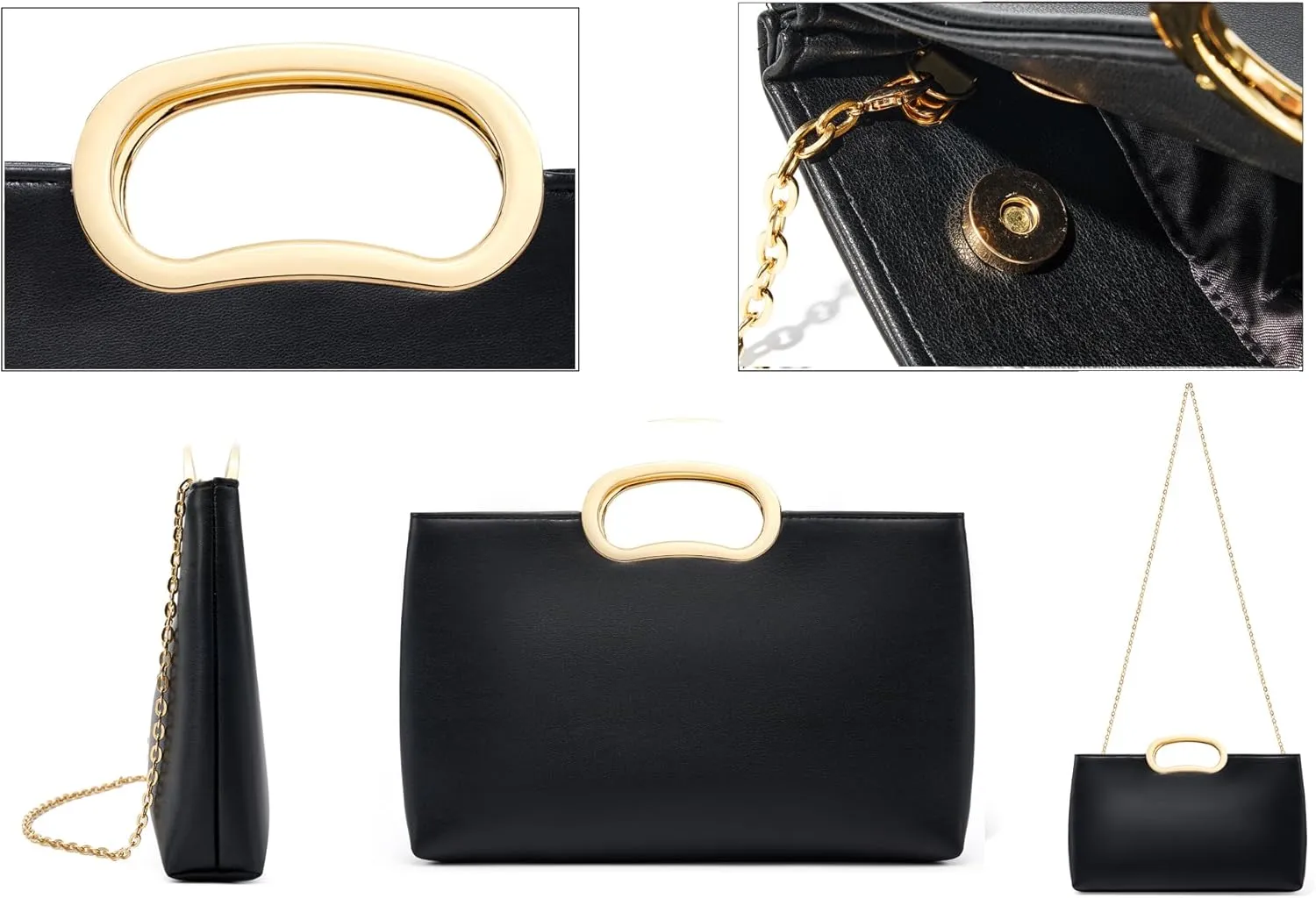 Clutch Purse for Women Vegan Leather Evening Bag Formal Handbag for Wedding Party Prom Bridal