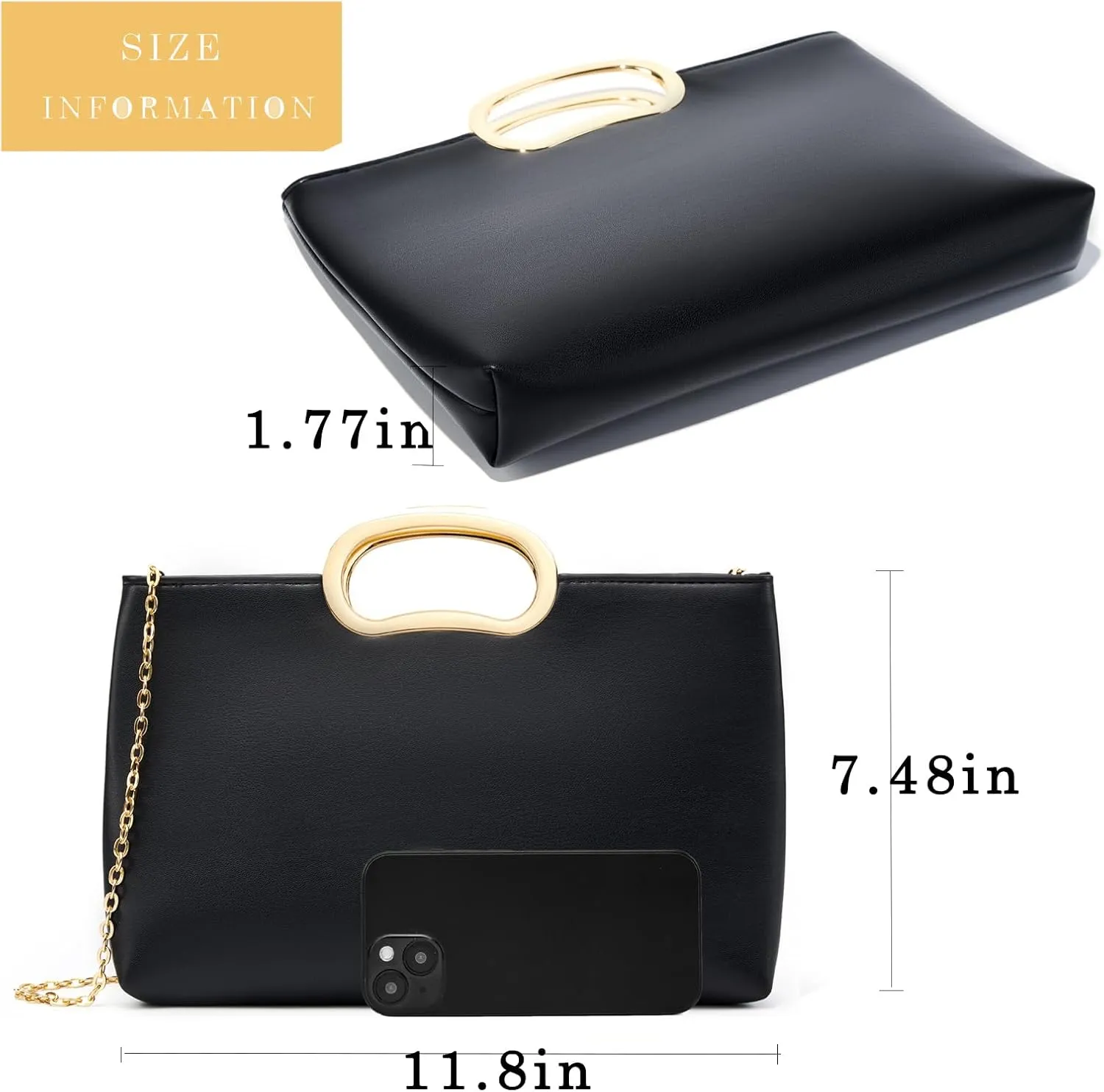 Clutch Purse for Women Vegan Leather Evening Bag Formal Handbag for Wedding Party Prom Bridal