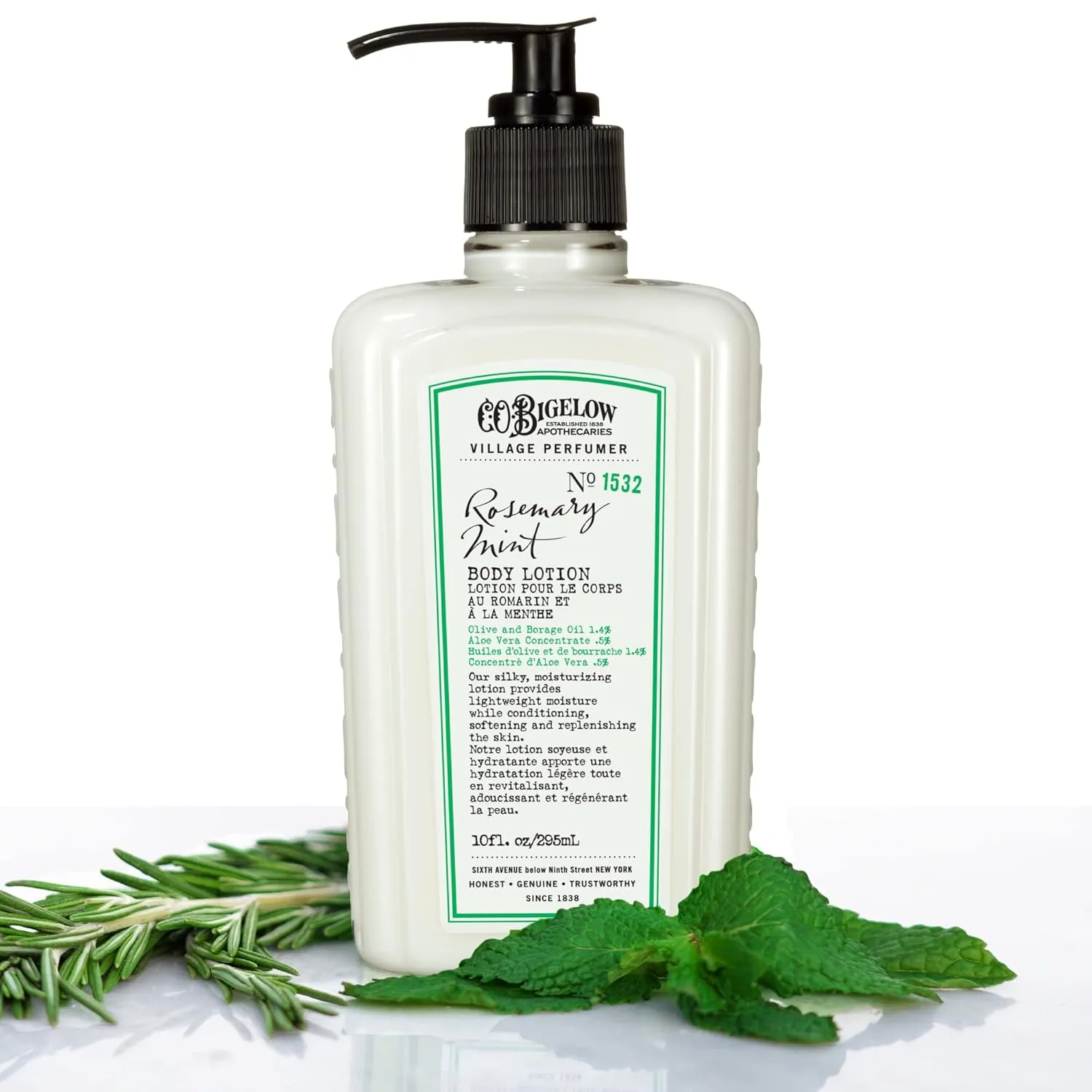 C.O. Bigelow Rosemary Mint Hand Care Duo, Hand Soap & Lotion Gift Set, Set of Two - Apothecary Hand Care for Dry Skin with Moisturizing Lotion & Liquid Hand Wash - 10fl oz Each