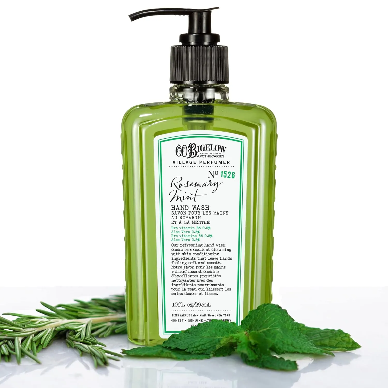 C.O. Bigelow Rosemary Mint Hand Care Duo, Hand Soap & Lotion Gift Set, Set of Two - Apothecary Hand Care for Dry Skin with Moisturizing Lotion & Liquid Hand Wash - 10fl oz Each