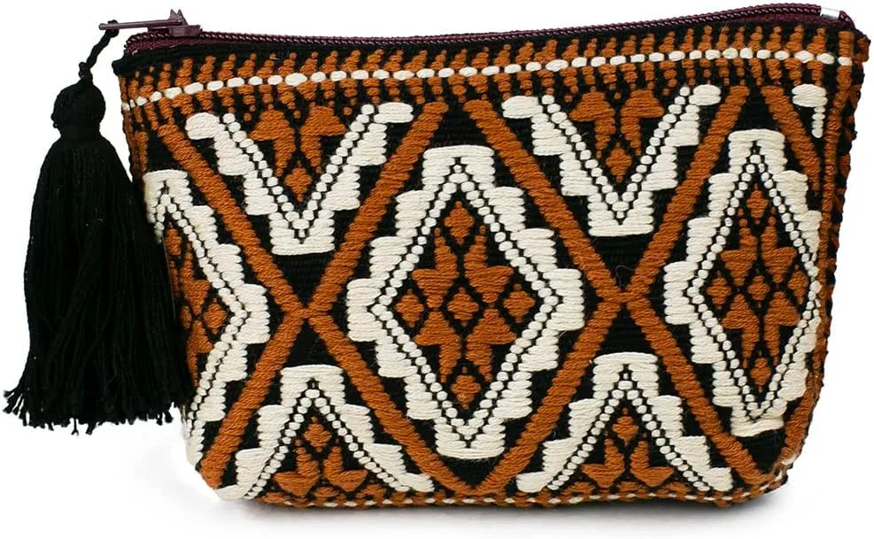 Coin Pouch: 100% Cotton Coin Purse for Women | Cute Change Purse with Vibrant Colors | Small Zipper Pouch Handmade by Mexican Artisans | Wallet Purse for Women