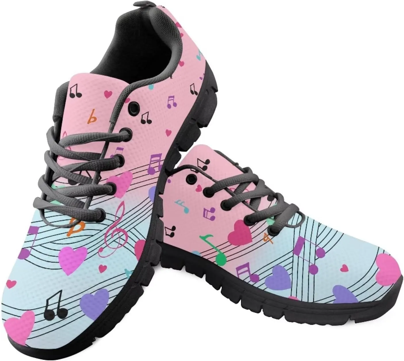 Coloranimal Road Running Sneakers for Unisex Women Men Lace-up Athletic Trainers Footwear