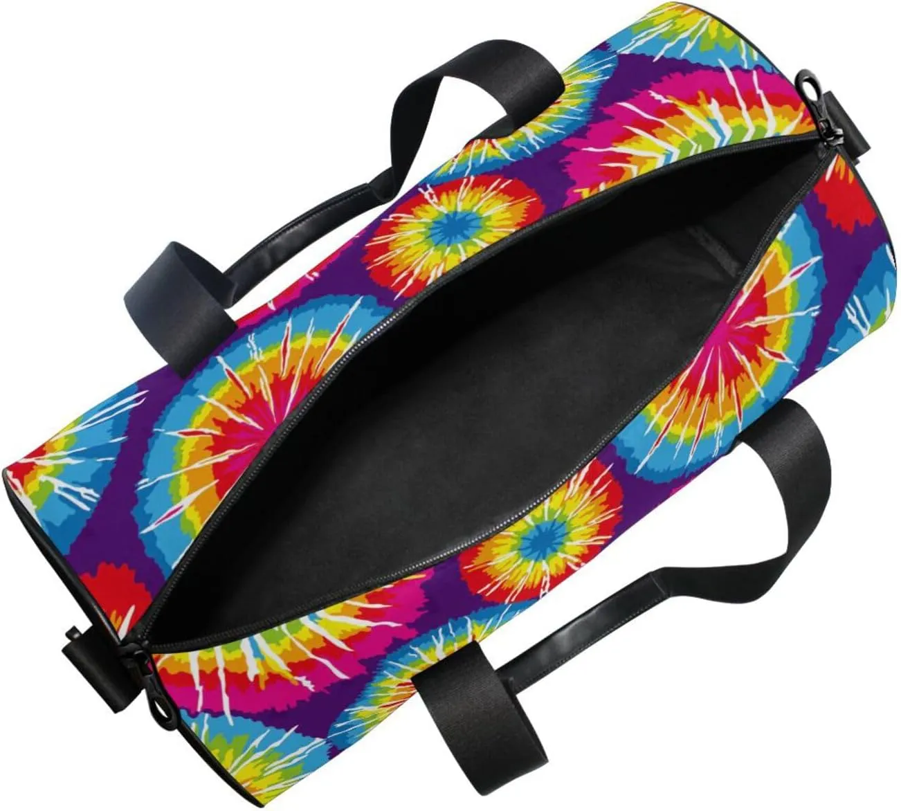 Colorful Tie Dye Pink Blue Purple Yellow Red Hippie Portable Gym Bag, Travel Bag, Luggage bag, Sports Bag, Toiletry Bag with Handles, Detachable Shoulder Strap 17.6 x 9 x 9 inch