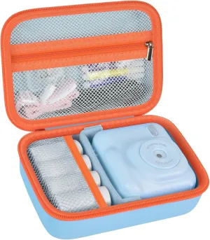 Comecase Kids Instant Camera Case Compatible with Esoxoffore/for Dylanto/for Aasonida/for Dududragon Digital Print Video Camera, Travel Carrying Bag with Mesh Pocket for Prints Paper - Blue