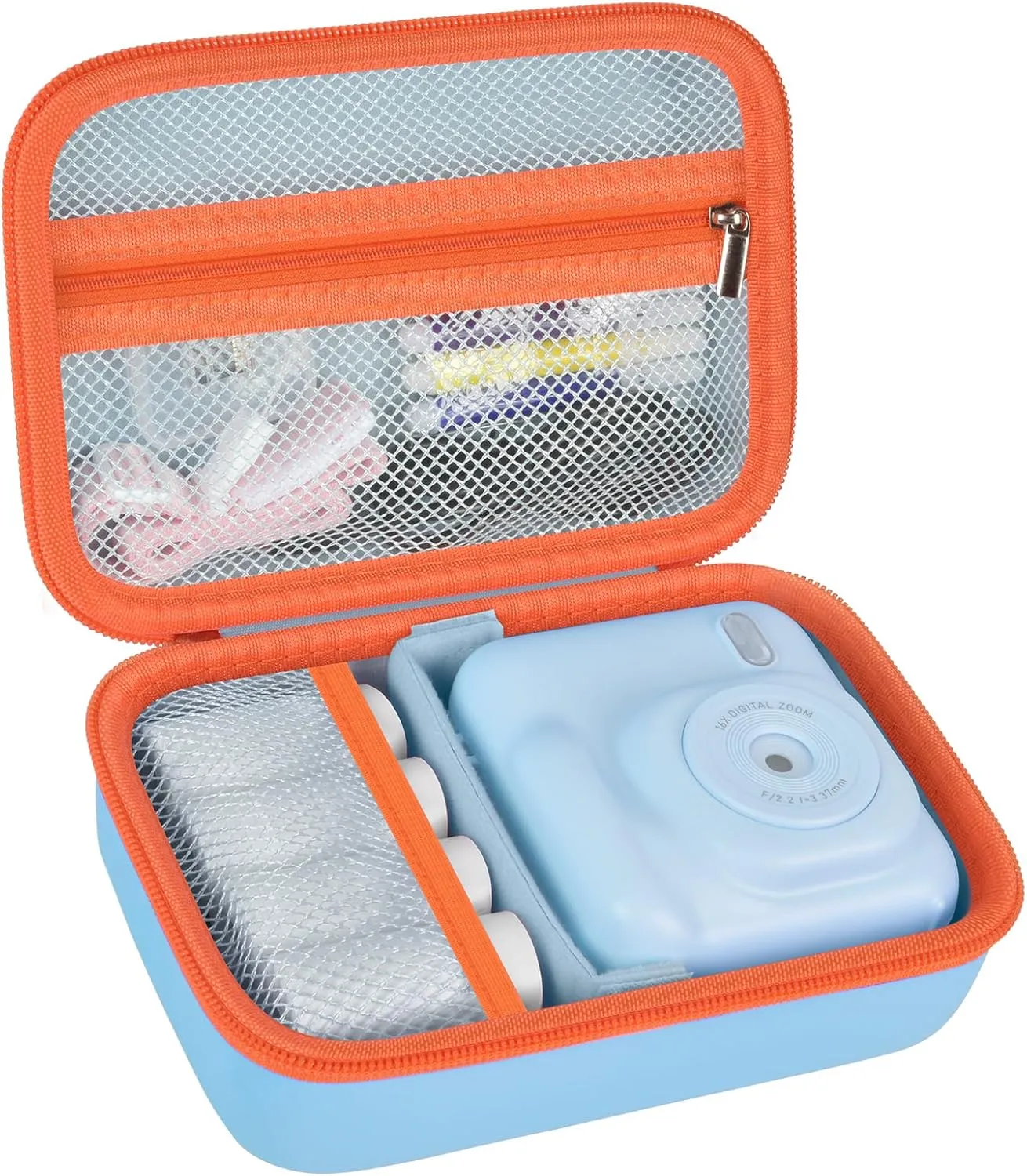 Comecase Kids Instant Camera Case Compatible with Esoxoffore/for Dylanto/for Aasonida/for Dududragon Digital Print Video Camera, Travel Carrying Bag with Mesh Pocket for Prints Paper - Blue