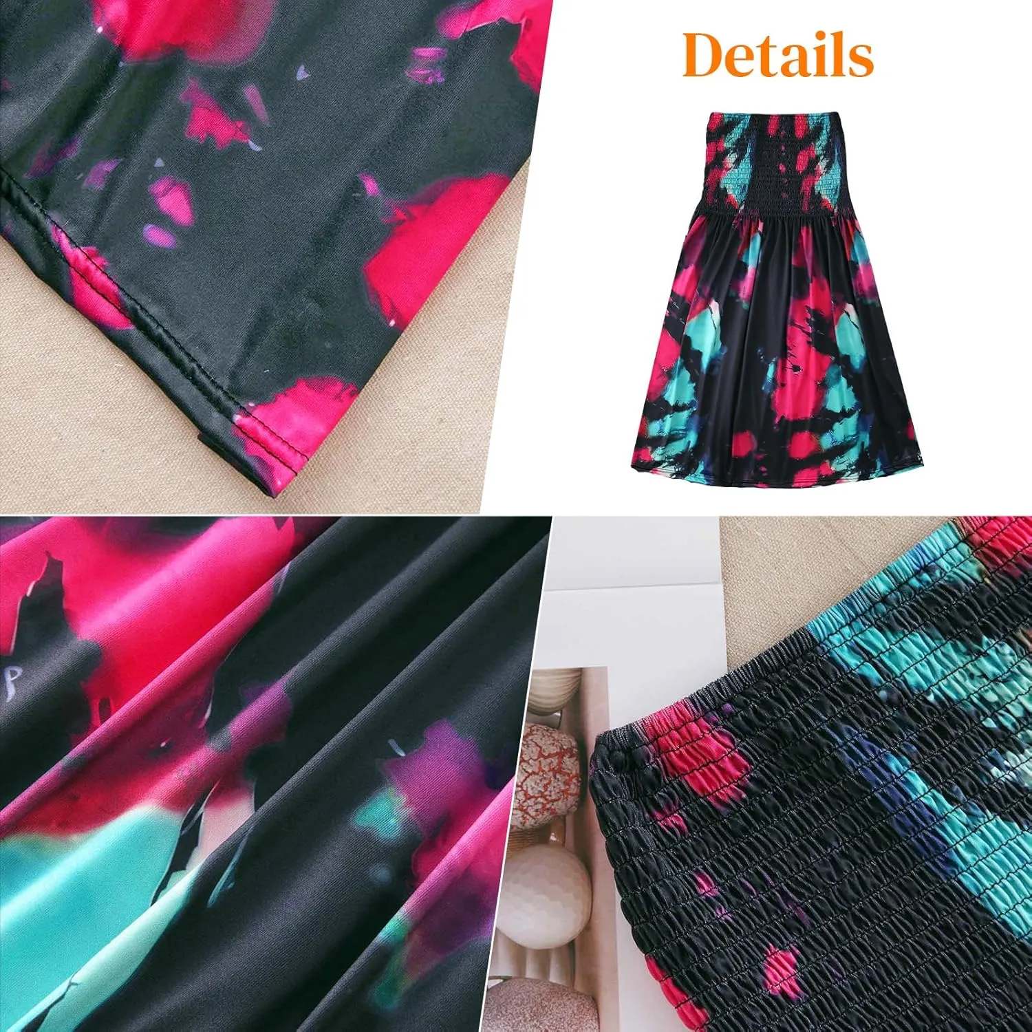 Comeon Women Tube Top Dress Strapless Summer Dress Cover Ups Pleated Off Shoulder Tunic Sundresses Sleeveless Casual Dresses