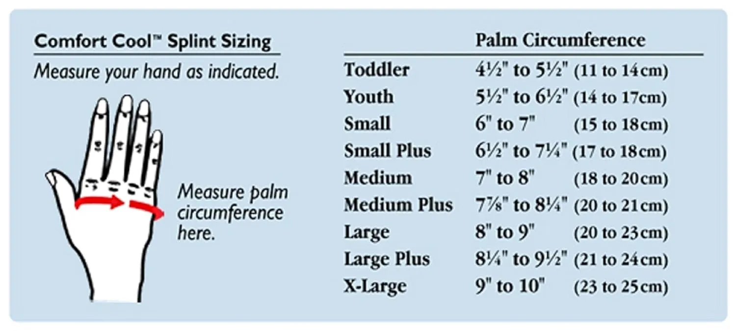 Comfort Cool Thumb CMC Restriction Splint, Right Medium 7" to 8"